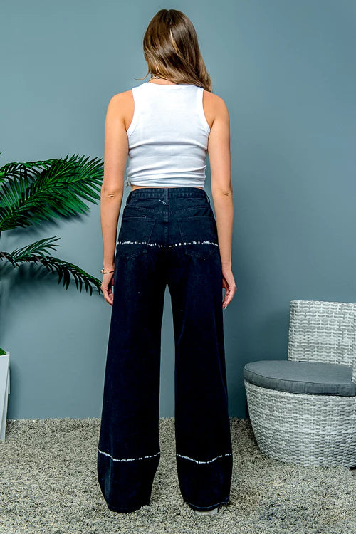 'Horizon Wash' High Waist Denim Jeans in Black