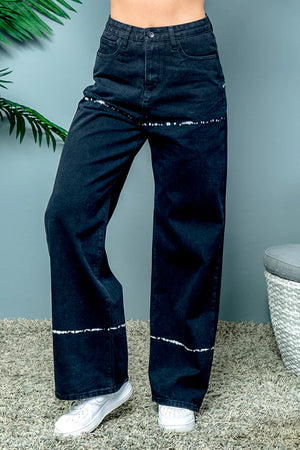 'Horizon Wash' High Waist Denim Jeans in Black