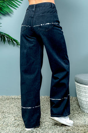 'Horizon Wash' High Waist Denim Jeans in Black