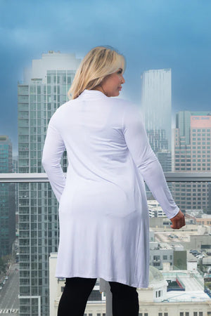 Plus Size Open Front Light Weight Solid Long Cardigan