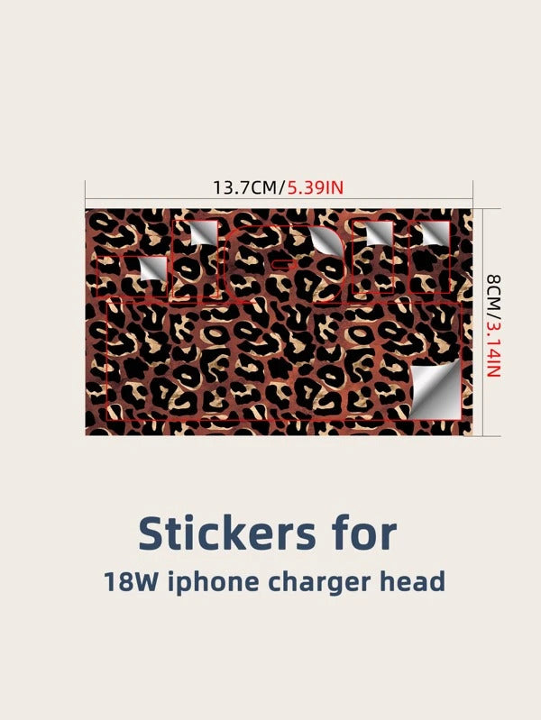 Leopard Print iPhone Charger Head Skin Sticker - RosieSensation's