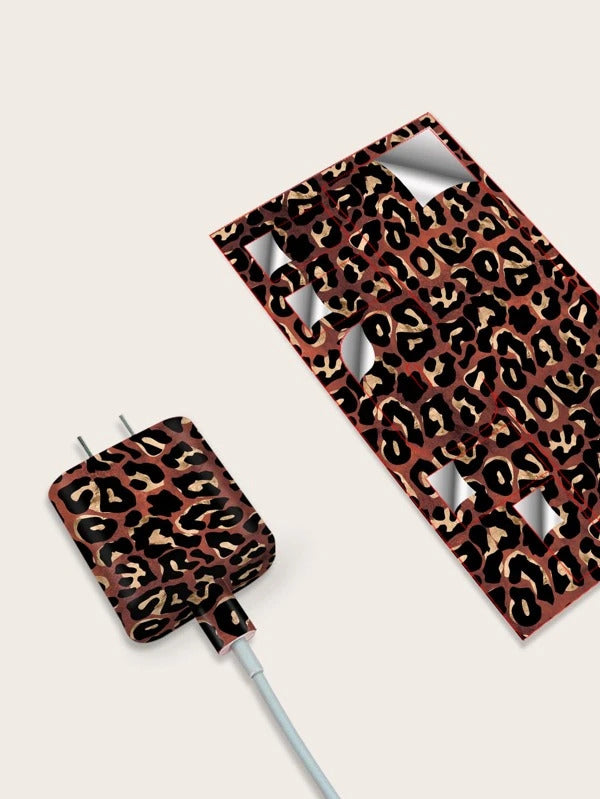 Leopard Print iPhone Charger Head Skin Sticker - RosieSensation's