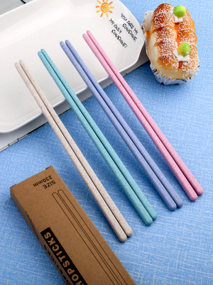 4 pairs Plain Colorful Plastic Chopstick Reuseable