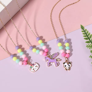 Rosie's Necklace for kids Little Girls Heart Unicorn Flower Necklaces Party Favors Dress up party occasion