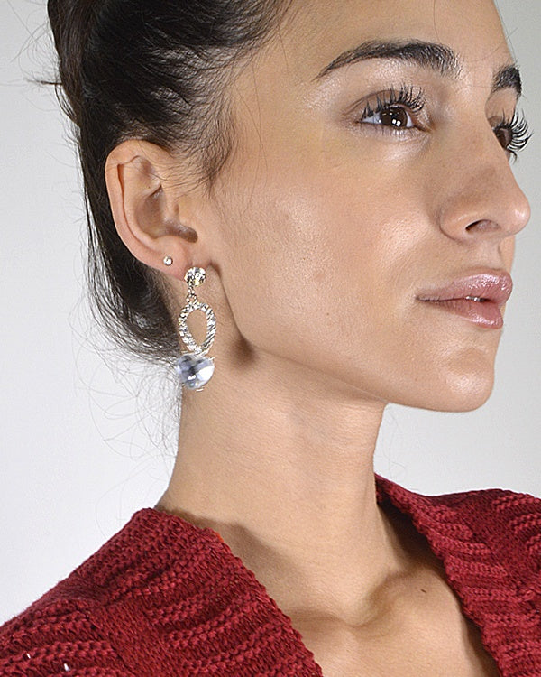 Crystal and Rhinestone Embellished Drop Earrings - RosieSensation's