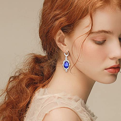 Crystal Drop Dangle Earrings for Women Girls Cubic Zirconia Hoop Earrings Teardrop Vintage Earrings Jewelry Set for Women Christmas Gifts