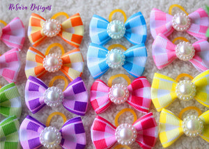 24pc~12pr Cute HOT Small Pet Colorful HairBows Tie shape style Color Bowtie w/ RubberBands Dog Grooming Products Hair Bows Hair Accessories