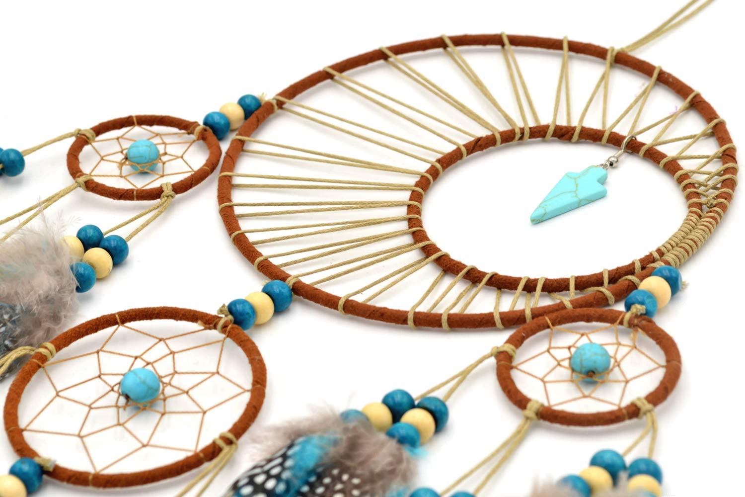 Dream Catchers Tree of Life Brown or Blue Handmade Feather Native American Bedroom Wall Hanging