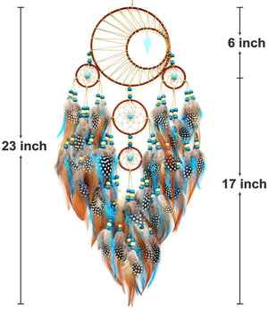 Dream Catchers Tree of Life Brown or Blue Handmade Feather Native American Bedroom Wall Hanging