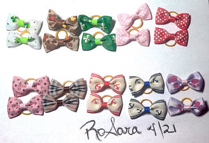 20 pcs/10prs Cute Pet Puppy Dog Cat Hair Bows Bands Grooming Accessories Decoration Inspired Patterns