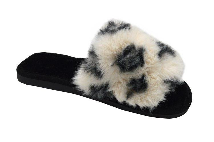 LADIES LUXURY INSPIRED DESIGNER FLUFFY SLIPPERS, BEDROOM SLIPPERS, SANDALS FLAT OPEN TOE, FURRY SLIDES SHOES