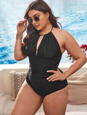 Ruched Cut-out One Piece Swimsuit Plus Size