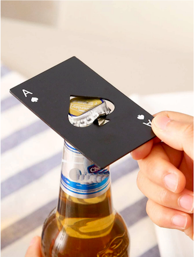 Poker Design Can Opener Thin Plus Credit Card Size Pocket