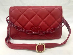 Fashionable Quilted Crossbag / Handbag 2 Magnetic Front Snap lock