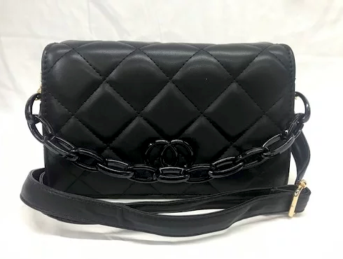 Fashionable Quilted Crossbag / Handbag 2 Magnetic Front Snap lock