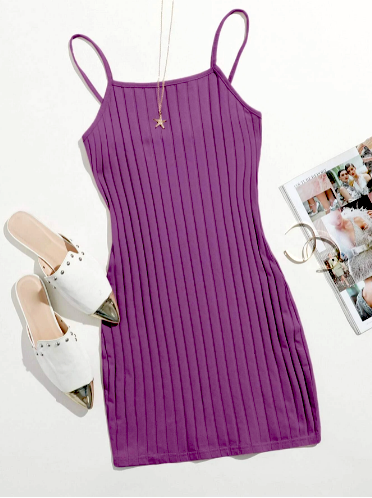 Ribbed Cami Bodycon Mini Dress Variety of Colors