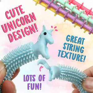 Unicorn Stretchy String Toys- Fidget, Sensory, Build Resistance, Squeeze, Pull Noodles - 6 Pack
