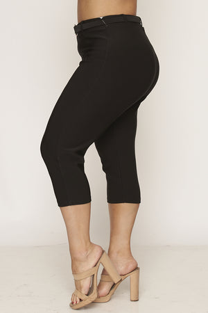 Capri Pants for Women Cotton Linen Plus Size Cargo Pants Capris Elastic  High Waisted 3/4 Slacks with Multi Pockets (5X-Large, Black) - Walmart.com