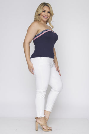 TUBE TOP PLUS SIZE BLUE LIGHTWEIGHT SOFT TO TOUCH
