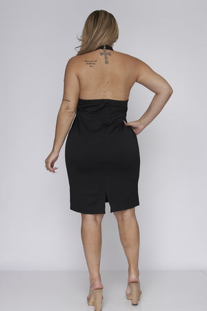 HALTER DRESS LACE DETAIL ON TOP LINING CURVY FIT