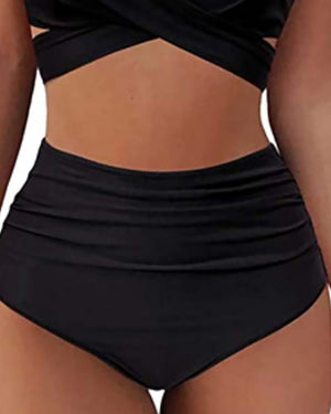Women Criss Cross Bikini Set Push Up High Waist 2 Piece Swimsuit Bathing Suits  2XL