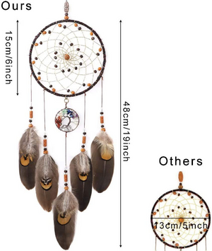 Dream Catchers Tree of Life Brown or Blue Handmade Feather Native American Bedroom Wall Hanging