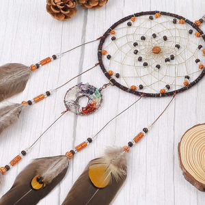 Dream Catchers Tree of Life Brown or Blue Handmade Feather Native American Bedroom Wall Hanging